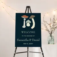 Rustic Elegant Woodland Wild Mushroom Welcome Sign