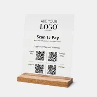 4 Qr Code Scan to Pay Modern Professional Payment Acrylic Sign