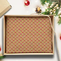 Wreath Traditional Christmas Red Green Hand Drawn Tissue Paper