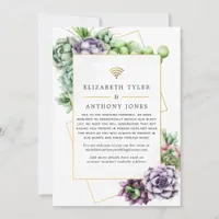 Succulent Geometric Virtual Wedding Guest List Announcement