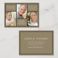 BUDGET Masculine Photo Funeral Thank You Note Card