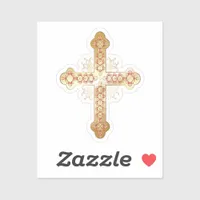 Gold cross sticker