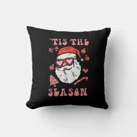 Groovy Christmas Santa Tis The Season Throw Pillow