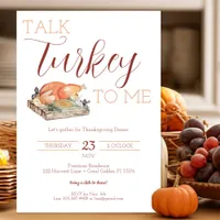 Rustic Talk Turkey Thanksgiving Dinner Invite