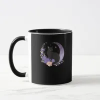 Cat Witchy Moon Flowers Pastel Goth Goblincore Mug