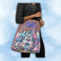 Pink & Blue Fairy Cottage Core Monogram on Rpse | Crossbody Bag
