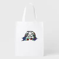 Skeleton Hand Heart Design Grocery Bag