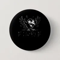 Crow, Retro F-Caw-F Bird Crow Funny Crow Bird Cawi Button
