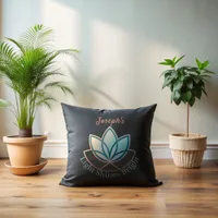 Custom Name Lotus Graphic - [NAME] Shines Bright  Throw Pillow