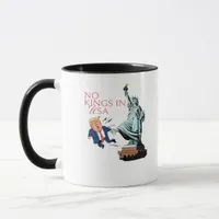 No Kings In USA Statue Of Kicking Out Fump Classic Mug