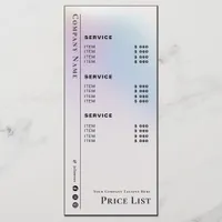 Stylish Holographic Beauty Service Price List Menu