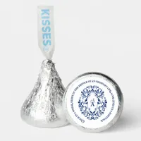 Victorian Monogram Crest Preppy Royal Blue Wedding Hershey®'s Kisses®