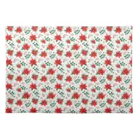 Minimalist Watercolor Botanical Poinsettia Cloth Placemat