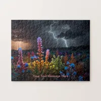 Flower Amidst the Lightning Storm Jigsaw Puzzle