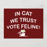 Vote Cat with White Text Postcard