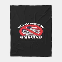 No Kings In America Anti-Monarchy Patriotic Design Fleece Blanket