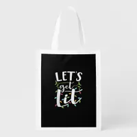 Let's Get Lit Christmas Lights Creative Classic Grocery Bag