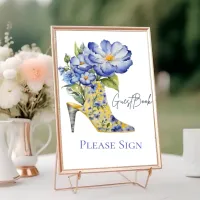 Modern ElegantHigh-Heel Shoe Guest Book Table sign Table Number