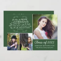 Green Graduation Bible Verse Photo Collage Invitation