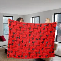 Ladybugs hustle - fun ladybug pattern fleece blanket