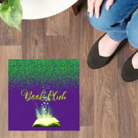 Green Glitter on Purple - Book Club | Floor Decals