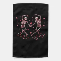 Skeletons Holding Hands Heart Valentines Day Desig Garden Flag