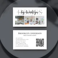 Modern Photo Typography Real Estate Agent Business Card