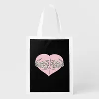 Heart Butt Hug Skeleton Hands Classic Grocery Bag