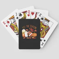Tis The Season Football Pumpkin Thanksgiving Athle Poker Cards