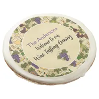 Stylish Vintage Wine Tasting Party Favor Sugar Cookie