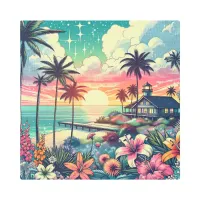 Pink and Turquoise Paradise | Beach Art