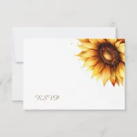 Rustic Sunflower Country Wedding RSVP Card