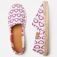 Pink Love Hearts Romantic Cute Trendy Patterned Espadrilles