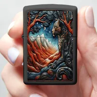 Leopard's Realm: A Scenic View Zippo Lighter