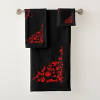 Dramatic Goth Personalized  Bath Towel Set