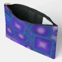 Geometric Harmony in Blues and Purples Accessory Pouch