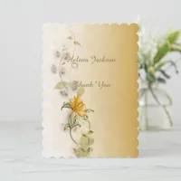 Golden 50th birthday thank you card 