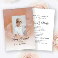 Pale Pink Rose Flower Petals Living Funeral Party Invitation