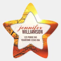 Sunset Silhoutte Nature Custom Name Star Stickers