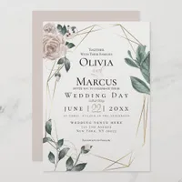 WEDDING | Watercolor Blush Dusty Rose Gold Invitation