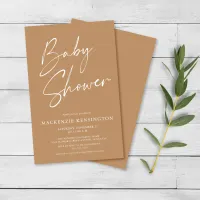 Budget Earth Tones Minimalist Baby Shower FLYER