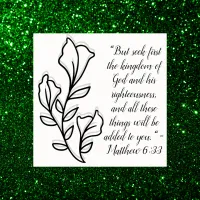 Simple Botanical Black and White Bible Verse | Poster