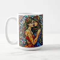 A Romantic Embrace | Mosaic Women Ai Art Coffee Mug