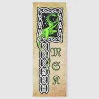 Green Dragon With Celtic Border Personalized Bookmarks