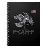 F-Caw-F Cow Funny Bird USA Vintage Flag Funny Humo Notebook
