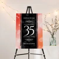 Elegant 35th Coral Wedding Anniversary Celebration Foam Board