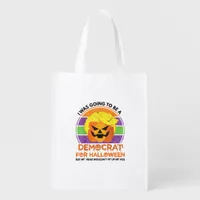 Going To A Democrat For Halloween Funny Trumpkin Grocery Bag