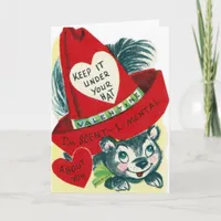 Vintage Valentine Skunk Holiday Card