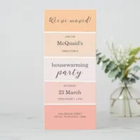 Rose Pink  Peach House Warming Party Invite