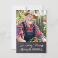 Simple Sympathy Photo Rustic Memorial Funeral Thank You Card